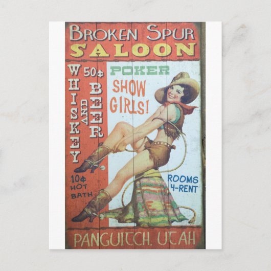 Oude saloon briefkaart (Voorkant)