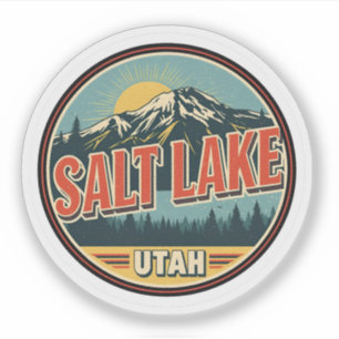 Oude Salt Lake City Ski natuur Utah skigerei Sticker