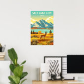 Oude Salt Lake City Utah Poster (Thuiskantoor)