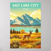 Oude Salt Lake City Utah Poster (Voorkant)