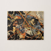 Oude Samurai die een Monster schilderen doodt Legpuzzel (Horizontaal)