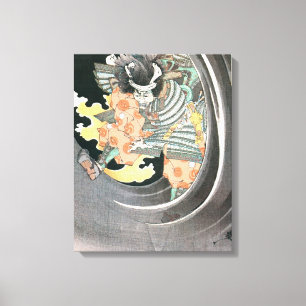 Oude Samurai Painting Canvas Afdruk