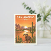 Oude San Angelo Texas Briefkaart (Staand voorkant)