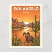 Oude San Angelo Texas Briefkaart (Voorkant)