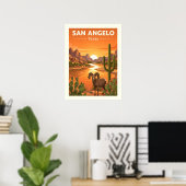 Oude San Angelo Texas Poster (Thuiskantoor)