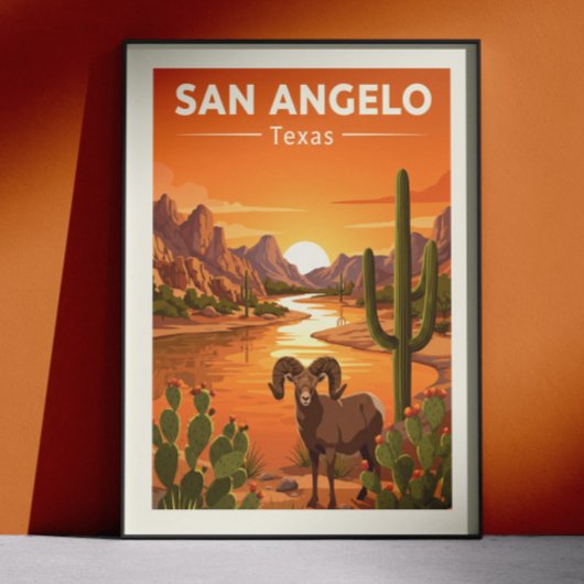 Oude San Angelo Texas Poster