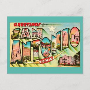 Oude San Antonio Greetings-ansichtkaart  Briefkaart