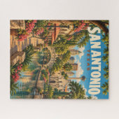 Oude San Antonio Texas Reisposter Legpuzzel (Horizontaal)