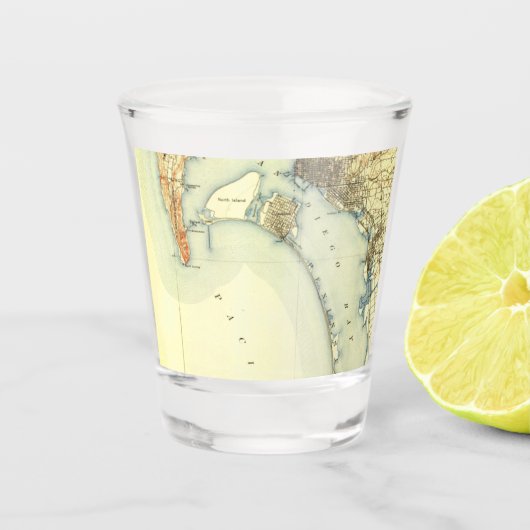 Oude San Diego kaart Shot Glas (Voorkant)