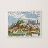 Oude San Francisco Bay Reisposter Ferryboot Legpuzzel (Horizontaal)