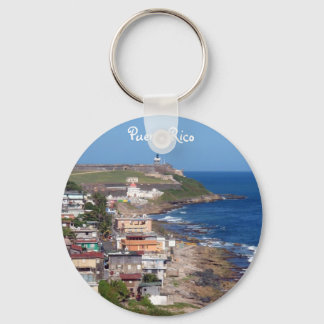Oude San Juan, kust van Puerto Rico Sleutelhanger