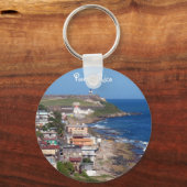 Oude San Juan, kust van Puerto Rico Sleutelhanger (Voorkant)