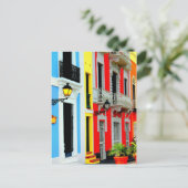 Oude San Juan - Luitende straathuizen straten Briefkaart (Staand voorkant)