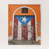 Oude San Juan Puerto Ricaanse vlag Street Art Door Legpuzzel (Verticaal)