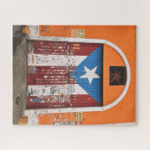 Oude San Juan Puerto Ricaanse vlag Street Art Door Legpuzzel (Horizontaal)