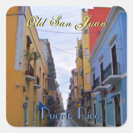 Oude San Juan Puerto Rico Colorful Houses Vierkante Sticker