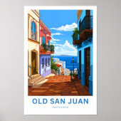 Oude San Juan Puerto Rico Reisprint Poster (Voorkant)