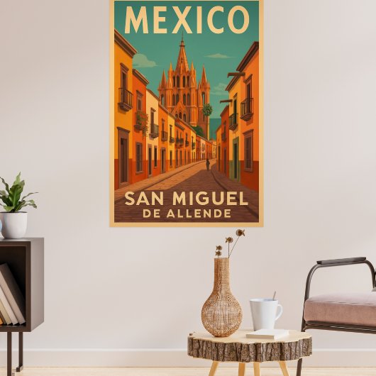Oude San Miguel de Allende Mexico Poster (Woonkamer 3)
