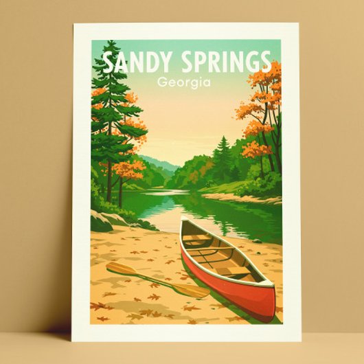 Oude Sandy Springs Georgia Briefkaart