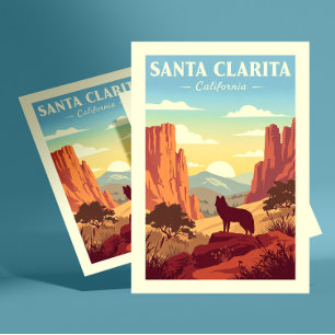 Oude Santa Clarita Californië Briefkaart