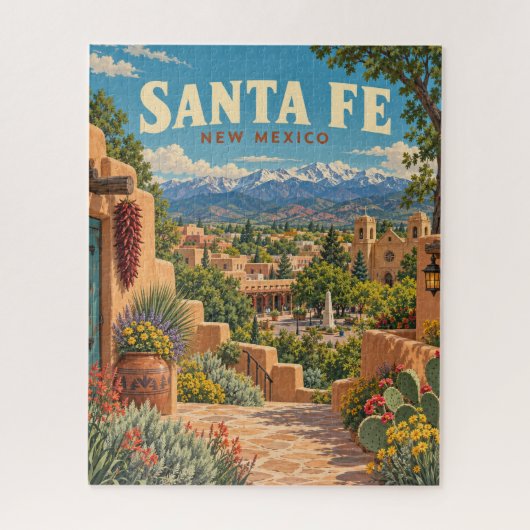 Oude Santa Fe New Mexico Adobe Bergen Legpuzzel (Verticaal)
