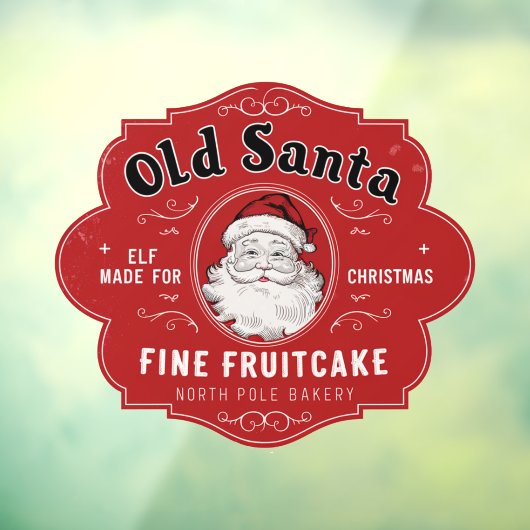 Oude Santa fijne fruitcake vintage kerst Raamsticker (Vel 3)