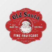 Oude Santa fijne fruitcake vintage kerst Raamsticker (Vel)