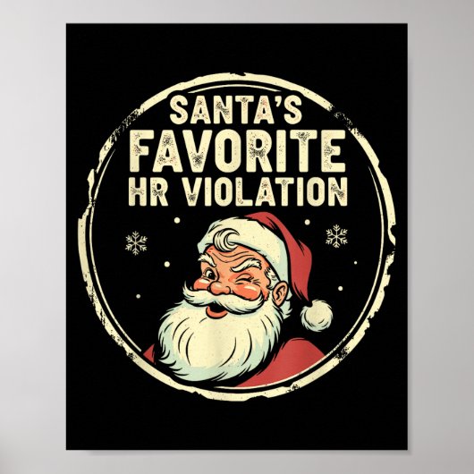 Oude Sarcastische Retro Hr Overtreding Kerstmis Ui Poster (Voorkant)