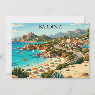 Oude Sardinia Italië Reisillustratie Kaart