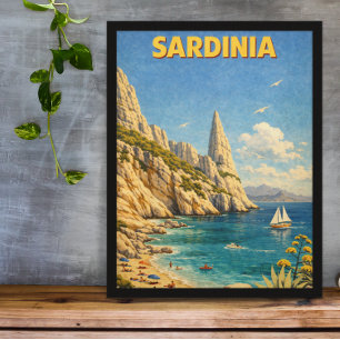 Oude Sardinia Reis Cala Goloritzé Poster