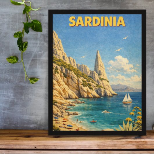 Oude Sardinia Reis Cala Goloritzé Poster