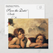 Oude Save the Date! Engelen van Rafaël Aankondigingskaart (Voorkant / Achterkant)