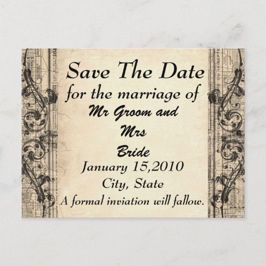 Oude Save the Day ansichtkaart Aankondigingskaart (Voorkant)