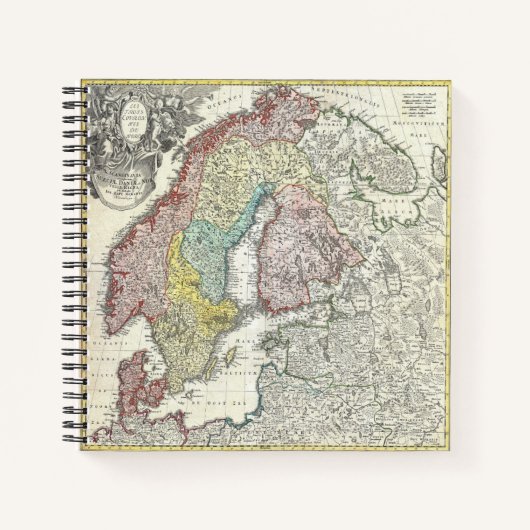 Oude Scandinavië kaart Notitieboek (Voorkant)