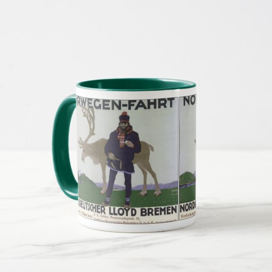 Oude Scandinavische Reis naar Noorwegen Man Rendie Mok (Voorkant links)