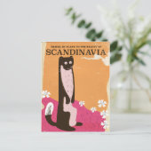 Oude Scandinavische reisposter. Briefkaart (Staand voorkant)
