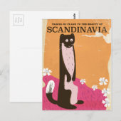 Oude Scandinavische reisposter. Briefkaart (Voorkant / Achterkant)