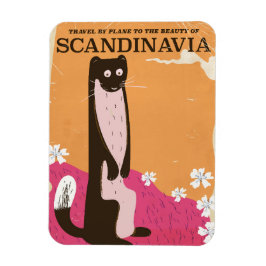 Oude Scandinavische reisposter. Magneet