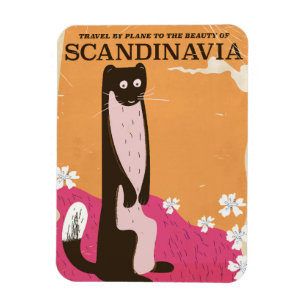 Oude Scandinavische reisposter. Magneet
