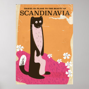 Oude Scandinavische reisposter. Poster