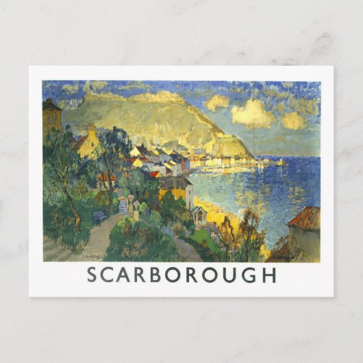 Oude Scarborough Reisposter Briefkaart (Voorkant)