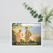 Oude Scarborough Reisposter Briefkaart (Staand voorkant)