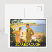 Oude Scarborough Reisposter Briefkaart (Voorkant / Achterkant)