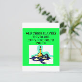 oude schaakspelers sterven nooit briefkaart (Staand voorkant)