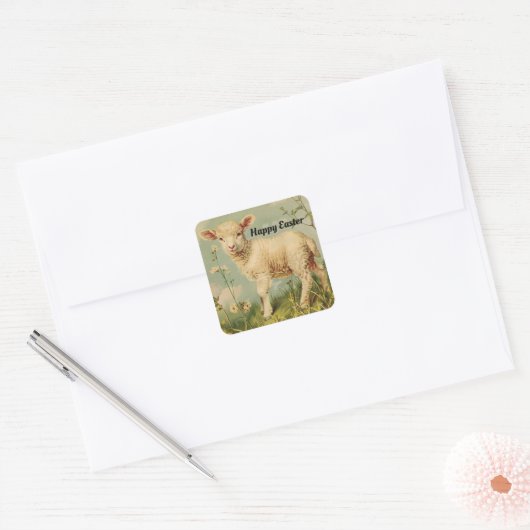 Oude Schaap Pasen Sticker (Envelop)