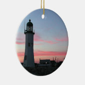 Oude schachtvuurtoren in Twilight Keramisch Ornament (Rechts)