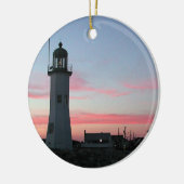 Oude schachtvuurtoren in Twilight Keramisch Ornament (Links)