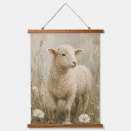 Oude Schapen Wilde Bloemen Boerderij Wanddecoratie Hangend Wandkleed