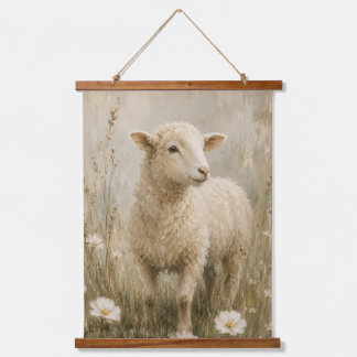 Oude Schapen Wilde Bloemen Boerderij Wanddecoratie Hangend Wandkleed