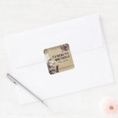 Oude Schatkaart Piratenfeest Vierkante Sticker (Envelop)